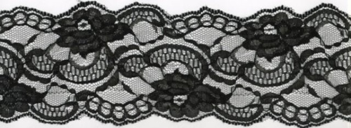  819 черный кружево-капрон 90мм (намотка 27,4 метров)  ТриКатушки