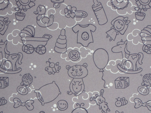  Ткань курточная детская  Дьюспо 240T WR PU цв.Baby Boom сиреневый 16-3304  ТриКатушки