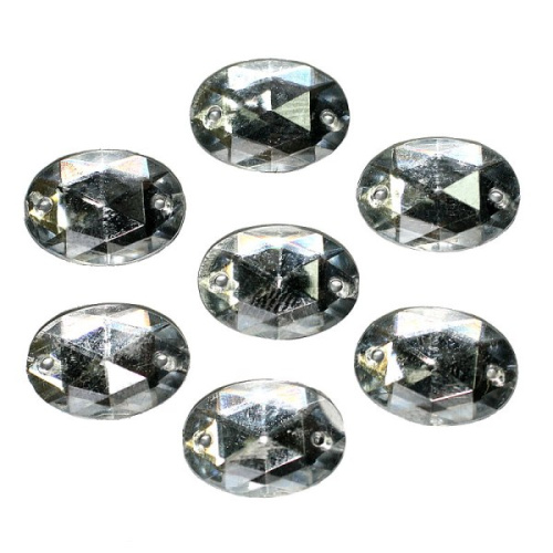  0017 10*14мм прозрачный Стразы пришивные "Овал" (упаковка 2000 штук)  ТриКатушки