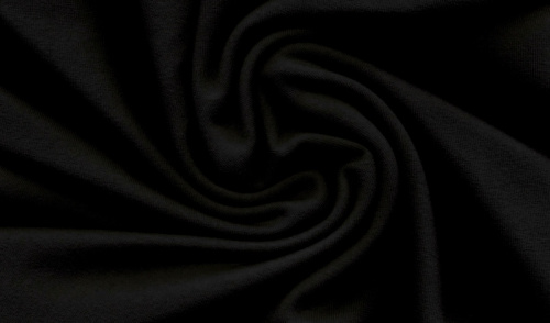  Ткань Футер 3-х нитка г/к петельный 320гр.кв.м, 80% Хб + 20% ПЭ, пенье, цв. Черный IS  ТриКатушки