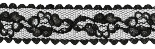  798 черный кружево-капрон 24мм (намотка 27,4 метров)  ТриКатушки