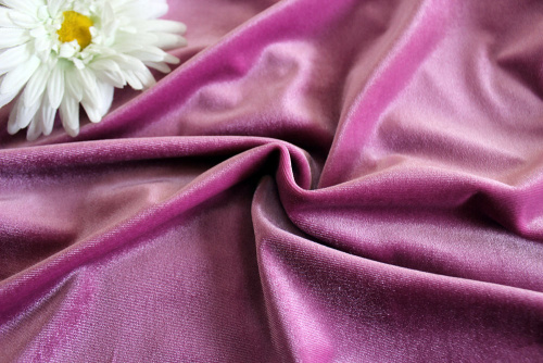  Ткань 3005 Бархат стрейч, ш.150см., №204 сирень  ТриКатушки