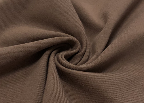  Ткань Кулирная гладь г/к с/л "акция", 175гр.кв.м, 92% Хб + 8% лайкра, пенье, цв. Молочный шоколад  ТриКатушки