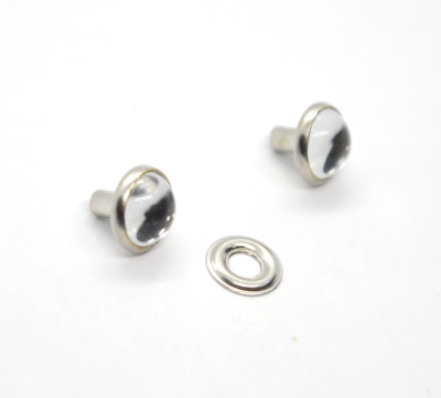  Хольнитен с камнем кристалл 8 мм (Нержавеющие ) (уп.1000шт.) цв.прозрачный  ТриКатушки