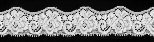  1540 белый кружево-стрейч 35мм (намотка 45,7 метров)  ТриКатушки