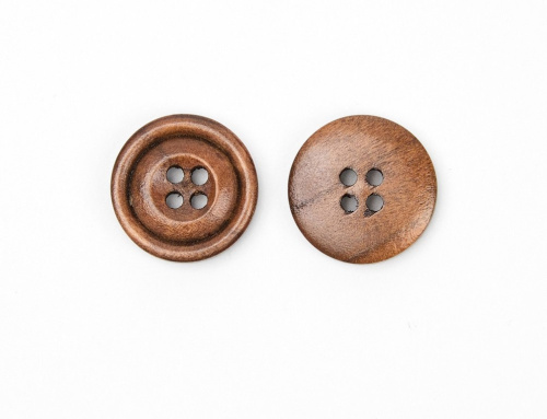  Пуговицы деревянные, арт. 0452, цв. Орех, 32L-20мм (уп.50 шт.)  ТриКатушки