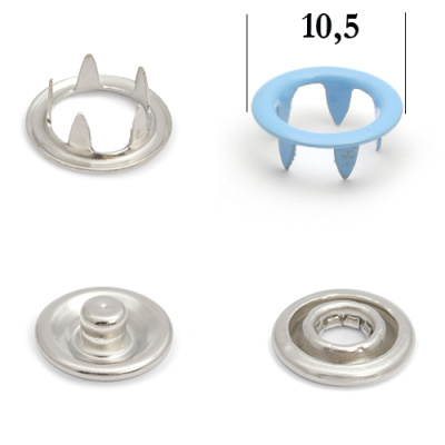 Кнопка рубашечная (кольцо) нерж 10,5мм, эмаль цв. голубой (168 / 185) уп. 1440шт  ТриКатушки