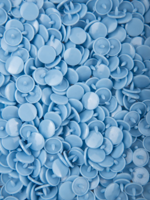  Кнопка пластиковая трикотажная 12,5 х 10 мм, цв. 168 голубой (уп.1000 шт)F  ТриКатушки