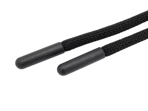  Шнурок круглый 6мм (пласт.наконеч.) 120см (уп.100шт) чёрный 322  ТриКатушки