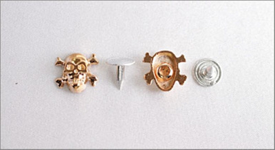  095-F золото Хольнитены декоративные "металл" 12мм (упаковка 500 штук)  ТриКатушки