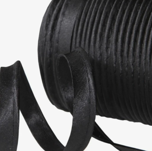  Кант атласный 12мм  72 ярд.цв.322 черный  ТриКатушки