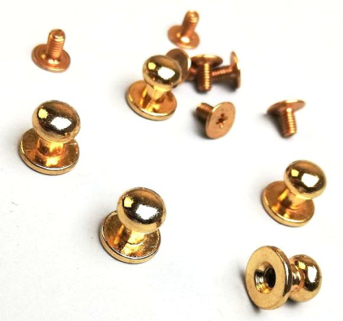  Кнопка Кобурной винт 8х5х9,5 мм,цв.Золото  ТриКатушки