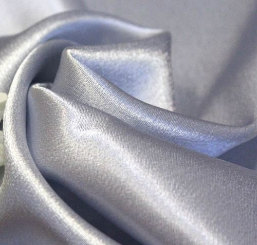  Ткань 2000 Крепсатин, ш.150см., №802 светлое серебро  ТриКатушки