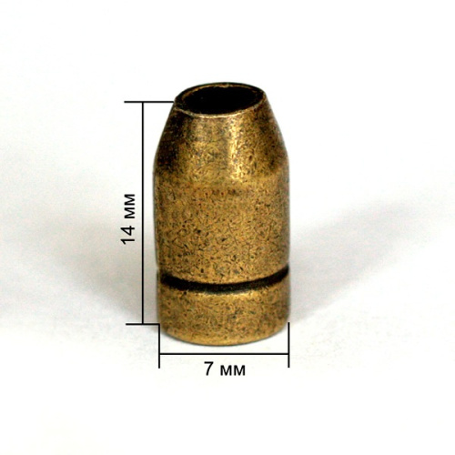  2847К антик концевик металл h=14мм (упаковка 500 штук)  ТриКатушки