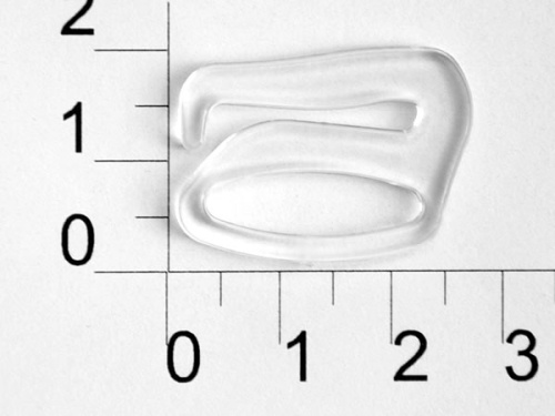  Крючок для бюстгальтера Пластик 1809Т прозрачный ш.18мм (уп.50 шт.) "Proknopka"  ТриКатушки