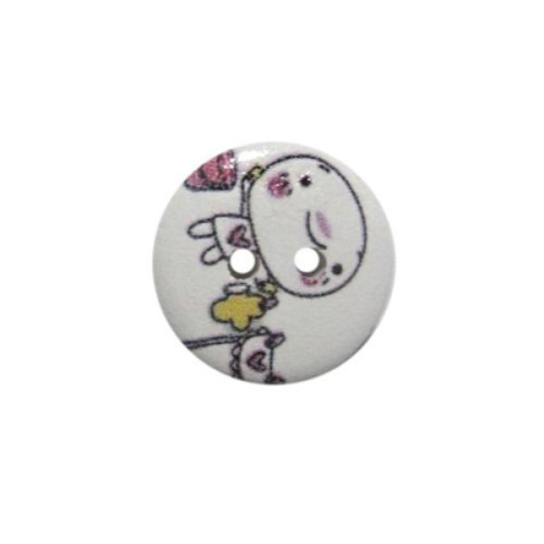  Пуговица деревянная, Мультяшные персонажи 18мм (персонаж 4) (10шт.) Proknopka  ТриКатушки