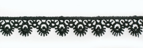  1156 черный Кружево вязанное 13мм (упаковка 15 ярдов = 13,7 метра)  ТриКатушки