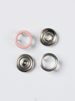 Кнопка рубашечная (кольцо) 9,5 мм - эмаль 152/1440 шт., пепельно-розовый TALS  ТриКатушки