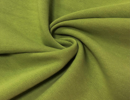  Ткань Футер 3-х нитка г/к петельный 320гр.кв.м, 80% Хб + 20% ПЭ, пенье, цв. Фисташка  ТриКатушки