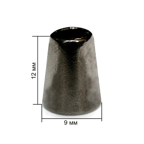  16640К черный никель концевик металл h=12мм (упаковка 500 штук)  ТриКатушки
