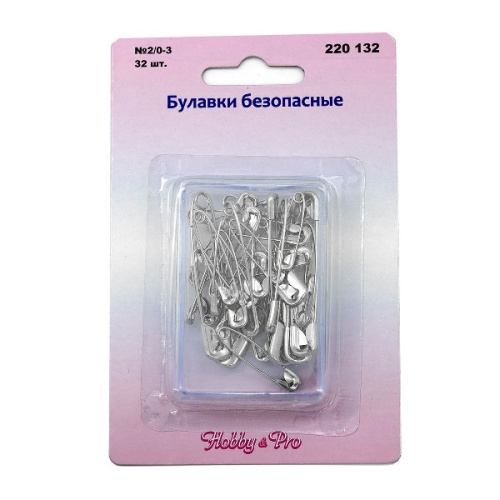  220132 Булавки безопасные №2/0-3, упак./32 шт., Hobby&Pro  ТриКатушки