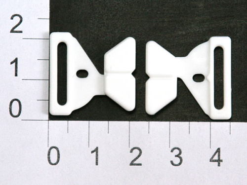  Застежка пластик XZК-15 белый 15мм (упаковка 100 штук)  ТриКатушки