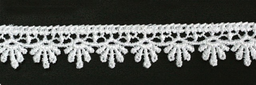  1062 белый Кружево вязанное 17мм (упаковка 15 ярдов = 13,7 метра)  ТриКатушки