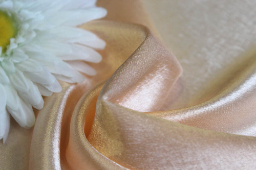  Ткань 2000 Крепсатин, ш.150см., №411 персиковый  ТриКатушки