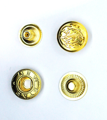  Кнопка 15 мм ЛИСТЫ (уп. 20 шт) Золото ProKnopka  ТриКатушки