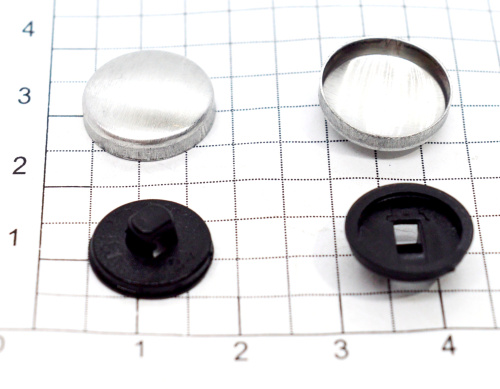  Заготовки для обтяжки пуговиц №24-15 мм черные(уп.20шт) "Proknopka"  ТриКатушки