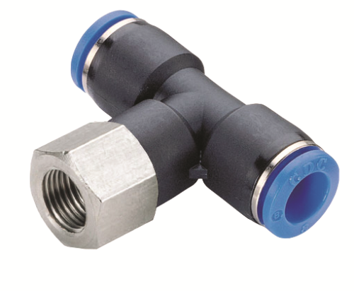  Фитинг-тройник цанговый Т-образный внутренняя резьба 1/4", диаметр 8мм  ТриКатушки