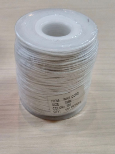  Шнур вощеный 0371-9000 1мм (100 м) цв. 101 белый  ТриКатушки