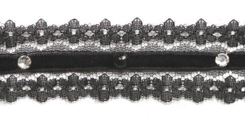  0626-2093 черный Тесьма, ширина 30мм (намотка 15 ярдов = 13,7 метра)  ТриКатушки