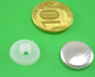  Заготовка для обтяжки пуговиц №28 (18мм) пластик цв. белый (уп 500шт)  ТриКатушки