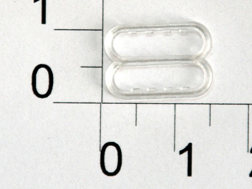  Пряжка регулятор для бюстгальтера Пластик 1208Т прозрачный ш.12мм (уп.50 шт.) "Proknopka"  ТриКатушки