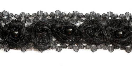  0626-2089 черный Тесьма, ширина 25мм (намотка 15 ярдов = 13,7 метра)  ТриКатушки