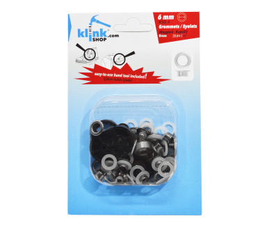  Люверсы в блистере НЕРЖ. №3 5мм цв. Черный никель (уп.25 компл.) + Ручной установщик  ТриКатушки