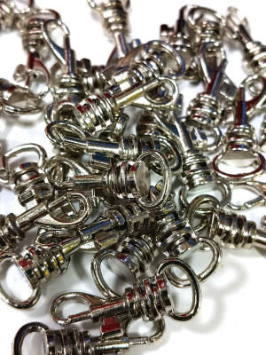  0005 Никель Карабин металлический 8*27мм (фас.10/ 100 штук)  ТриКатушки