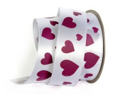  UT014-25-3001-116 Лента атласная с рисунком 25мм (рулон 20 ярдов = 18 метров)  ТриКатушки