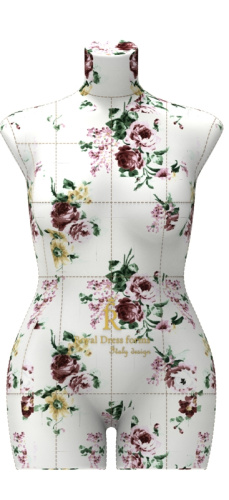  Портновский манекен Monica, Женский, р.48, цв. Цветы, на подставке "Милан"  ТриКатушки