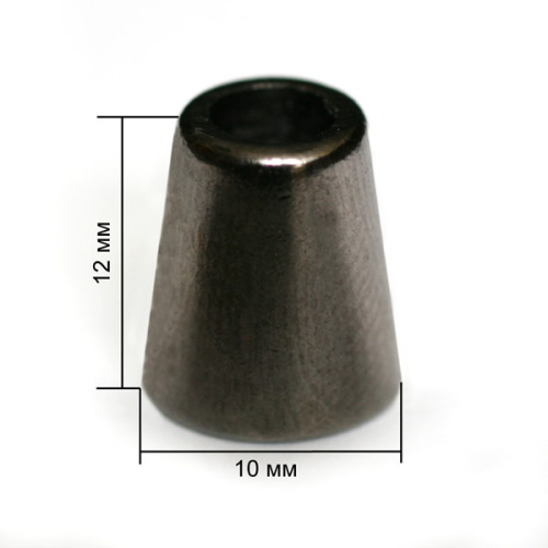  16639К черный никель концевик металл h=12мм (упаковка 500 штук)  ТриКатушки