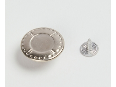  Джинсовая пуговица  20 мм (латунь) JD114 никель/500 шт  ТриКатушки