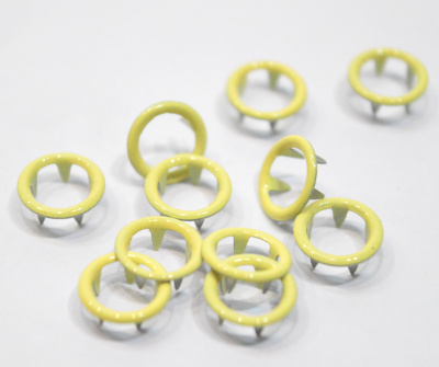  Розн.уп.Кнопка 9,5мм рубашечная (кольцо) нерж. цв.Желтый №349 (уп. 20 шт) ProKnopka  ТриКатушки