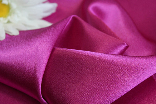  Ткань 2000 Крепсатин, ш.150см., №201 фуксия  ТриКатушки