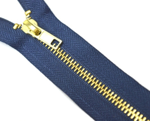  Молния Металл Т4 джинс 18 см №330 латунь, (уп.100)  ТриКатушки