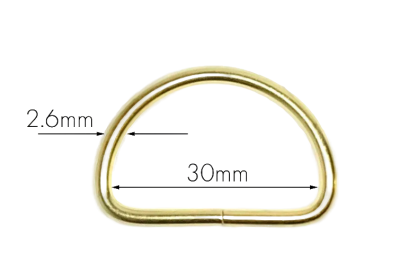  Полукольцо металлическое 30мм цв. Золото  (фас.10/100/500/1000шт.)  ТриКатушки