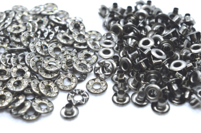  Люверс со стразами (латунь) 9 мм, БЛЭК никель, качество: А (уп. 1000 шт)  ТриКатушки