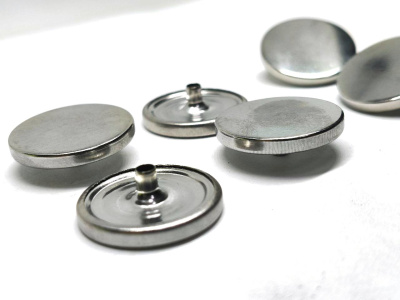  Шляпка плоская к кнопке 20 мм (Нержавеющие) цв.Никель (уп.10/100 шт)  ТриКатушки