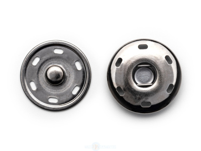  Кнопка пришивная 30 мм (латунь) 6 проколов цв.Черный Никель (уп.1000 шт)  ТриКатушки