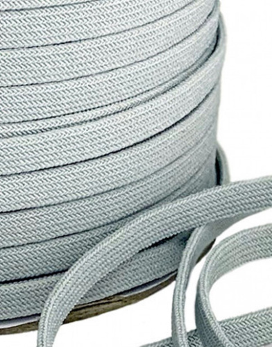  Шнур эластичный 6206-9008 плоский, 6мм, нейлон+спандекс, 5г/м (уп.100 м) цв.3304 св.серый  ТриКатушки